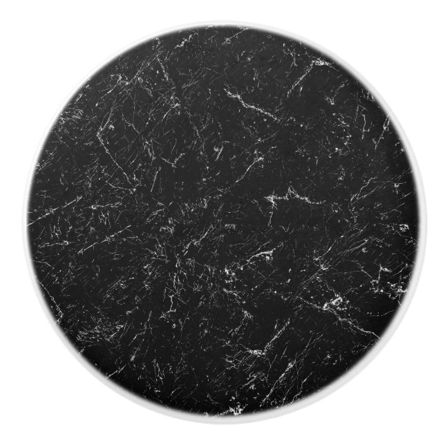 Marbre noir avec poignée de tiroir blanche, poigné (Devant)