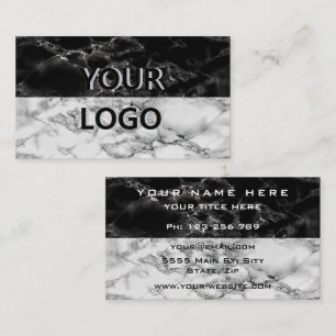 Marbre noir blanc Carte de visite Concevez votre p