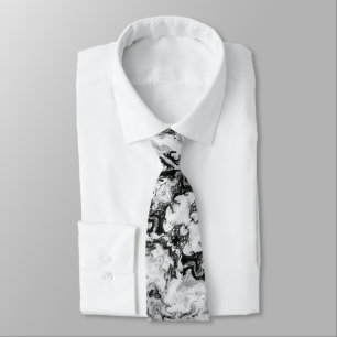 Marbré noir blanc Cravate Abstraite moderne