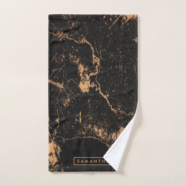 Marbre noir et d'or (Serviette à main)