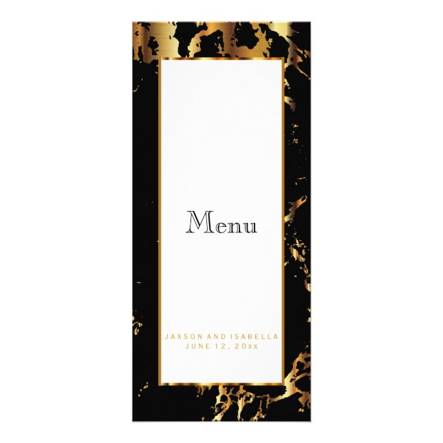 Marbre noir et or - Menu (Devant)
