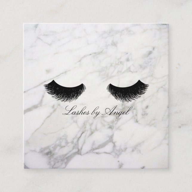 Marbre noir Eyelash Luxury Beauty Carte de visite (Devant)