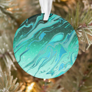 Marbre parties scintillant turquoise