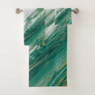 Marbre peint accentué vert d'or vert de jade