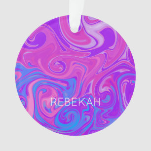 Marbre Peinture Swirl Art NOM Rose Purple Bleu Amu