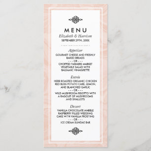 Marbre Rose Elégant Vintage Wedding Menu