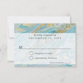 Marbre Turquoise Géode Faire-part de mariage RSVP