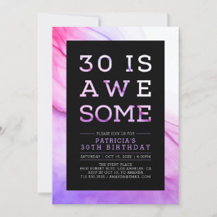 Marbre   Typographie Moderne Invitation Anniversai