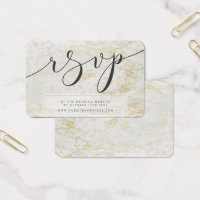 Marbres modernes Blanc avec Gold RSVP Insérez les 