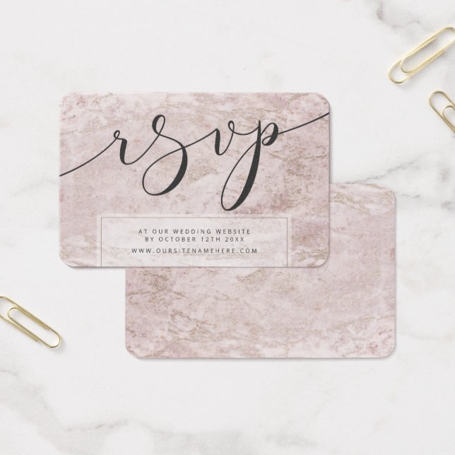 Marbres modernes Mauve Rose Or RSVP Insérer Cartes (Bureau)