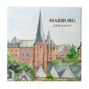Marburg Altstadt Deutschland Mittelalterliche Stad Fliese
