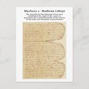 Marbury gegen Madison, 5 U.S. 137 (1803) Postkarte