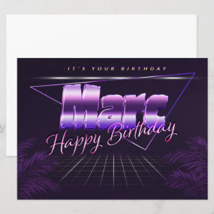 Marc Name Vorname lila retro Karte Geburtstag