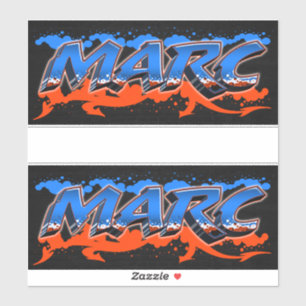 Marc Prénom Nom Graffiti Autocollants