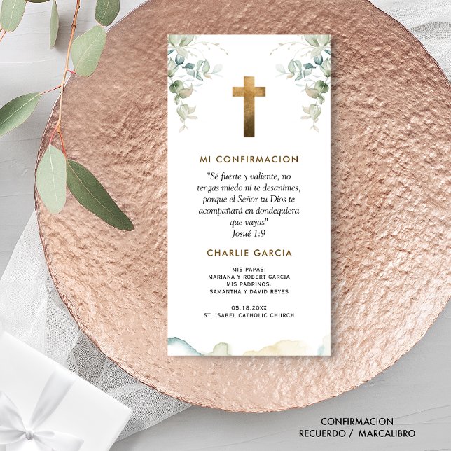 Marcalibros, Recuerdo de Confirmación, Botánico Dankeskarte (Von Creator hochgeladen)