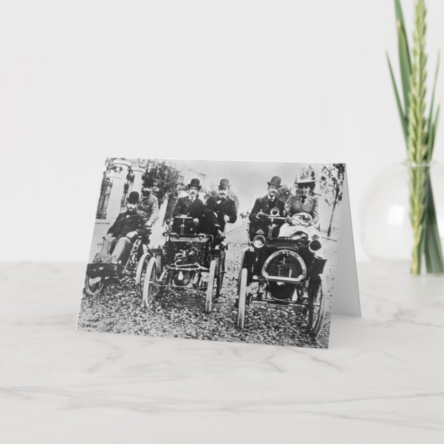 Marcel (d.1903) und Louis (1877-1944) Renault driv Karte (Vorderseite)