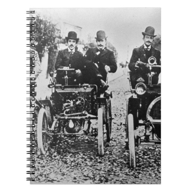 Marcel (d.1903) und Louis (1877-1944) Renault driv Notizblock (Vorderseite)