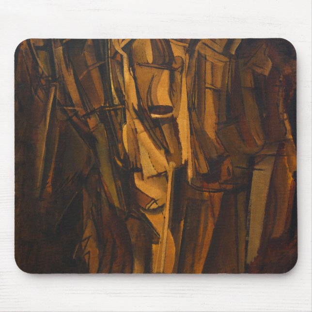 Marcel Duchamp Sad Young Man in einem Zug Mousepad (Vorne)