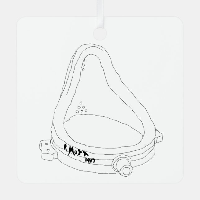 Marcel Duchamp's Fountain R.Mutt 1917 Ornament Aus Metall (Vorderseite)