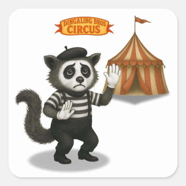 Marcel, mimender Schleichkatze Quadratischer Aufkleber (Vorderseite)
