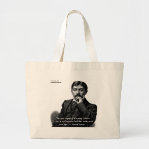Marcel Proust & berühmtes Zitat Jumbo Stoffbeutel