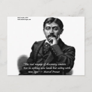 Marcel Proust & Berühmtes Zitat Postkarte