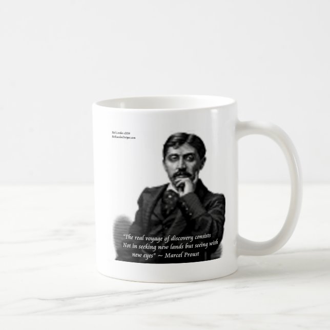 Marcel Proust & Famous Zitat Kaffeetasse (Rechts)
