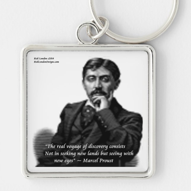 Marcel Proust & Famous Zitat Schlüsselanhänger (Vorne)