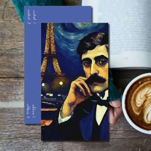 Marcel Proust in Paris - Fantasy Art Visitenkarte
