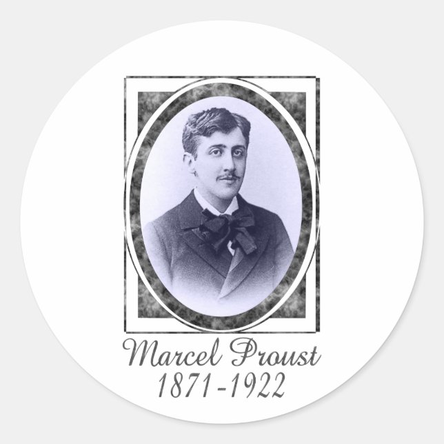 Marcel Proust Runder Aufkleber (Vorderseite)