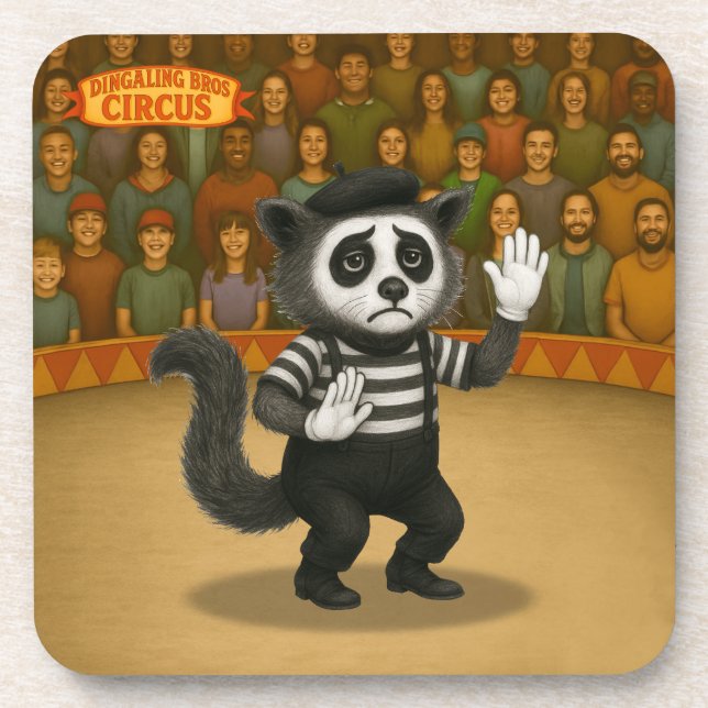 Marcel, Zibetkatze-Mime Getränkeuntersetzer (Vorderseite)