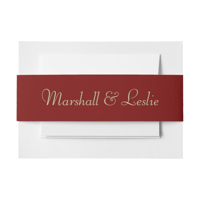 Marcella und Gold Einladungsbanderole (Vorderseite Beispiel)