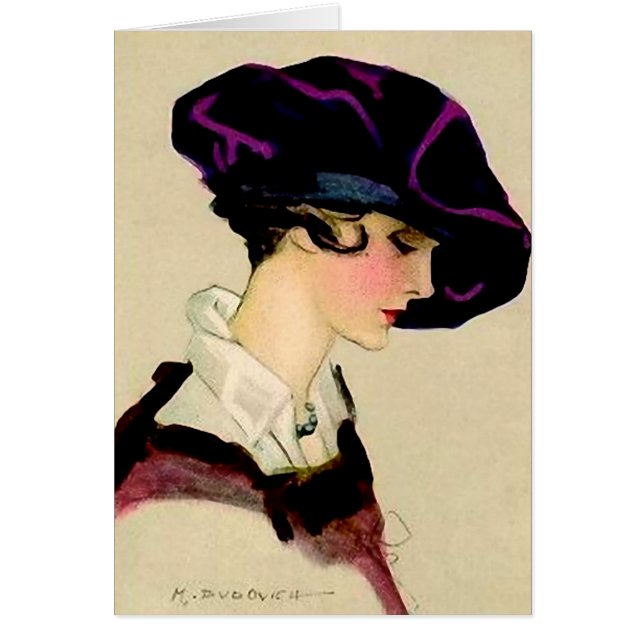 Marcello Dudovich Illustration "Mädchen in Lila Hu (Vorne)