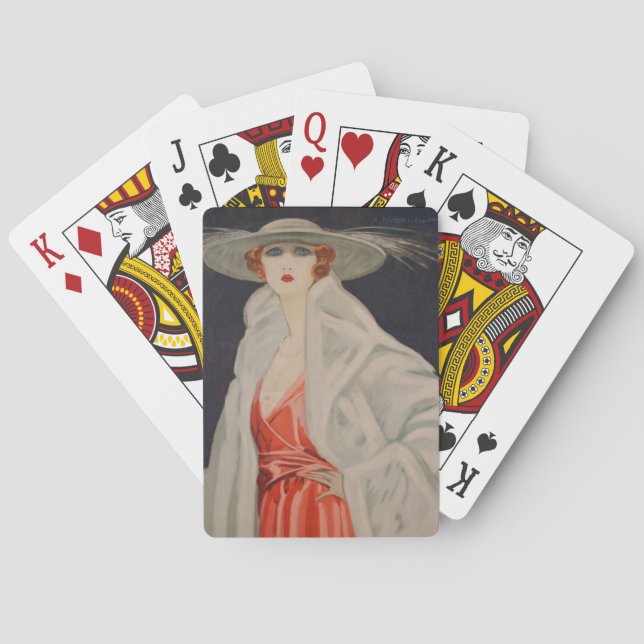 Marcello Dudovich Schauspielerin Elena Maskowska Spielkarten (Rückseite)