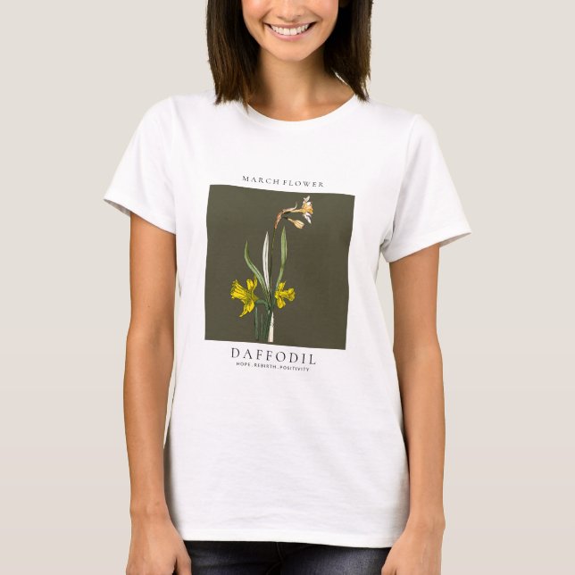 March Birth Month Flower T-Shirt (Vorderseite)