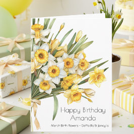 March Birth Month Flowers March Happy Birthday Karte