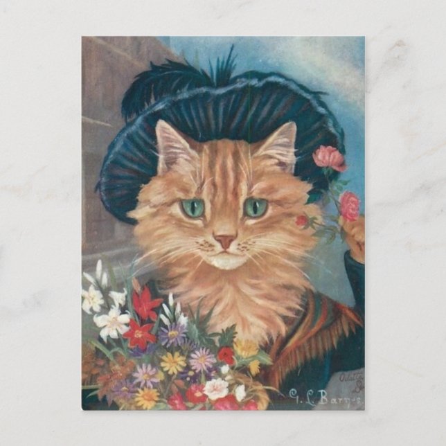 Marchande fleurs Chat Postkarte (Vorderseite)