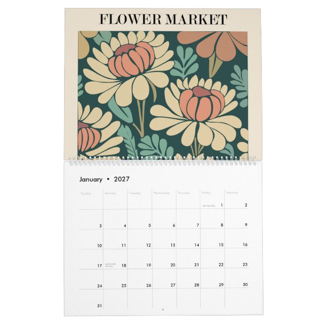 Marché aux fleurs 2 Calendrier Plutôt (Jan 2027)