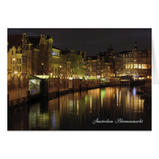 Marché aux fleurs d'Amsterdam la nuit