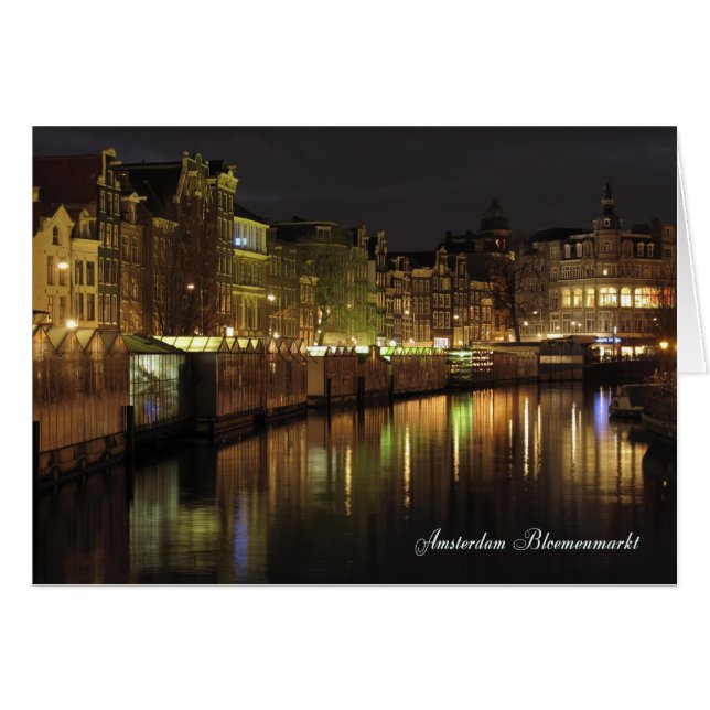 Marché aux fleurs d'Amsterdam la nuit (Devant Horizontal)