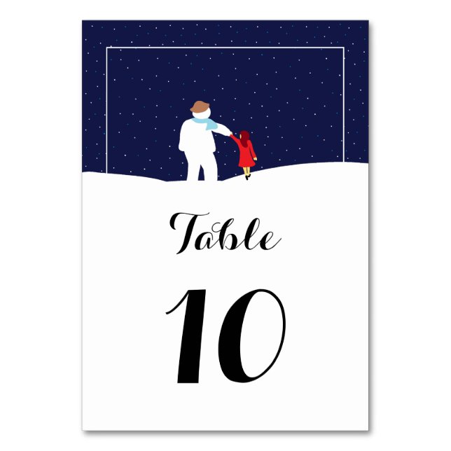 Marche avec Snowman Numéro de Noël Numéro de table (Par défaut)