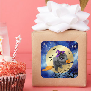 MARCHE Chien noir Chow chien autocollants Hallowee