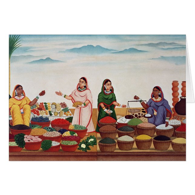 Marché de légume et d'épice chez Benares, c.1840 (Devant horizontal)