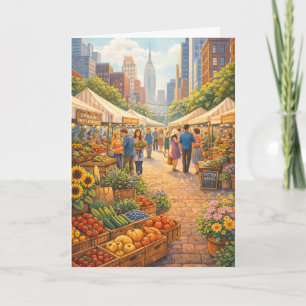 Marché de producteurs dans la ville Carte d'art vi