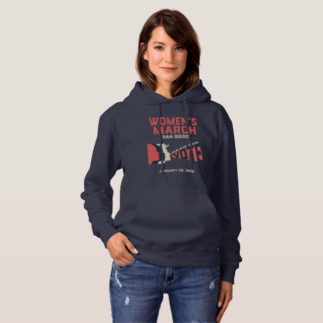 Marche des femmes San Diego Sweat - shirt à capuch (Devant entier)