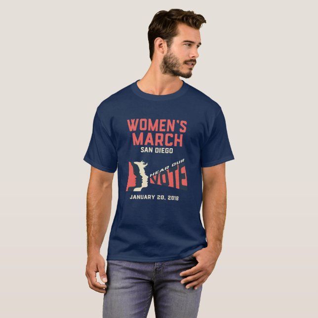 Marche des femmes San Diego - T-shirts de la march (Devant entier)