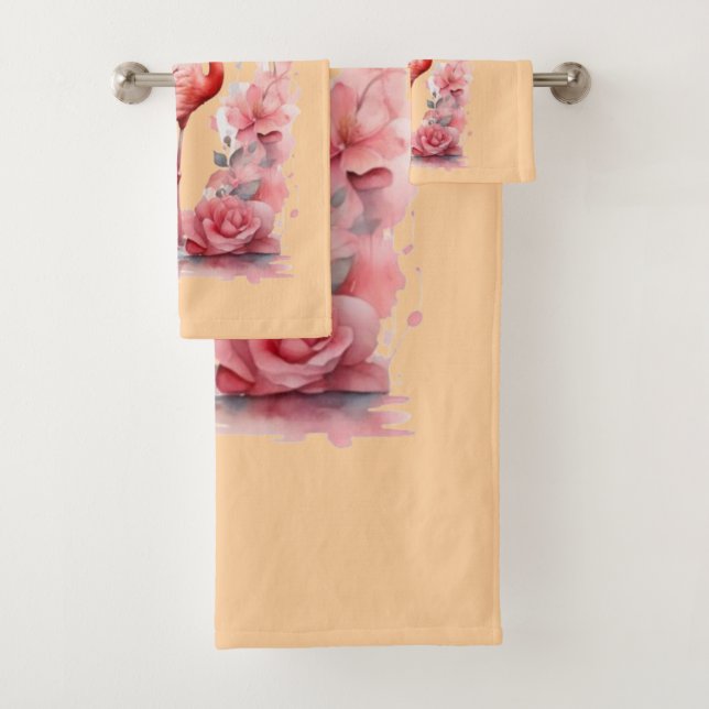 Marche du Flamant rose gracieux | Aquarelle rose (En situation)