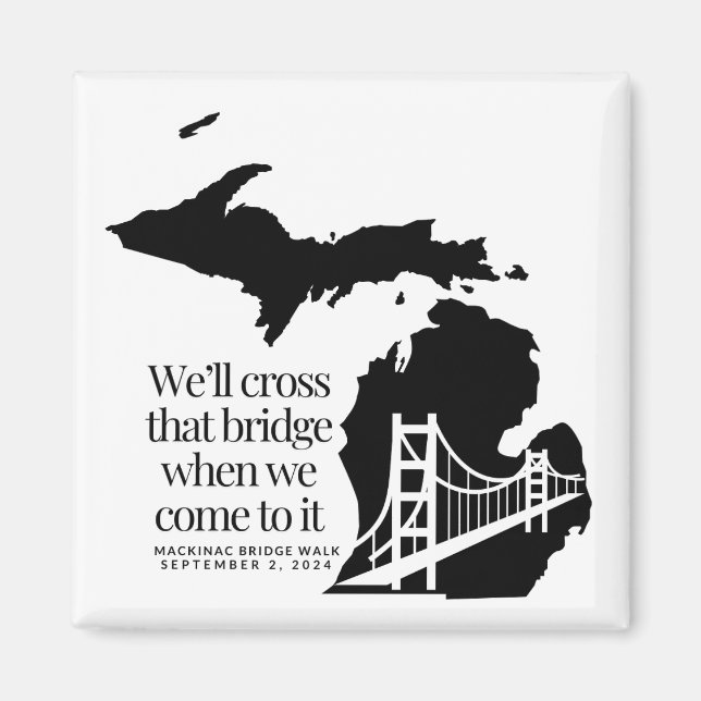 Marche du pont Mackinac 2024 aimant commémoratif (Devant)
