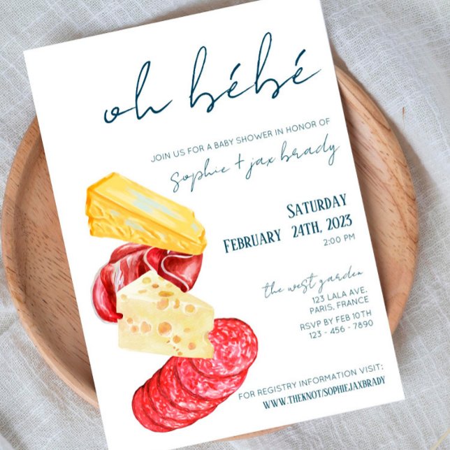 Marché Français - Fromage - Invitation Baby shower (Créateur téléchargé)