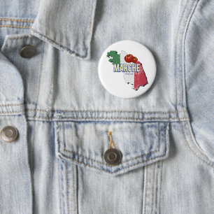 Marche Italien Retro-Regionskarte Vintage-Souvenir Button